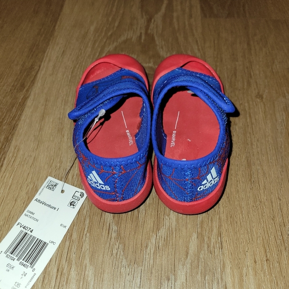 Adidas x Marvel Unisex Toddler Sandals/Shoes Spider-Man Blue/Red Size 6.5 New - Picture 4 of 11